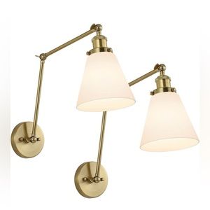 NEW IN BOX Swing arm wall lamps set of 2